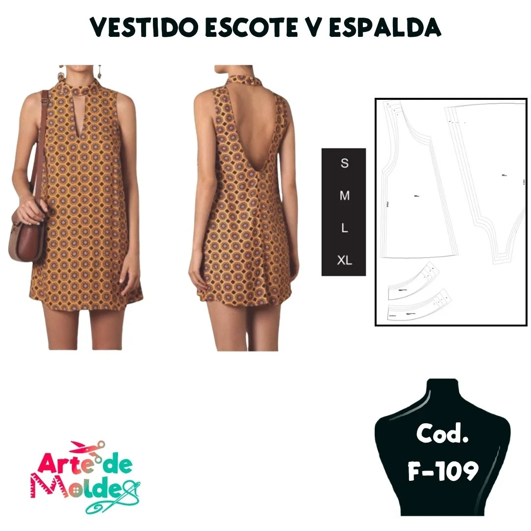 VESTIDO ESCOTE V ESPALDA